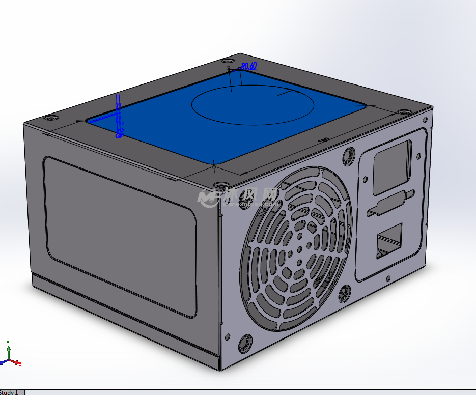 电源钣金外壳设计模型
