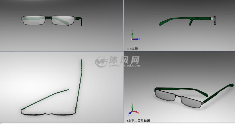 近视眼镜图纸设计模型