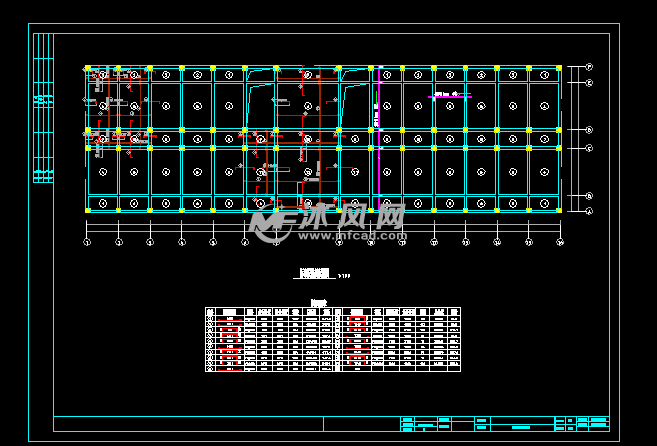 某中学宿舍楼结构施工图纸 - AutoCAD其他建筑