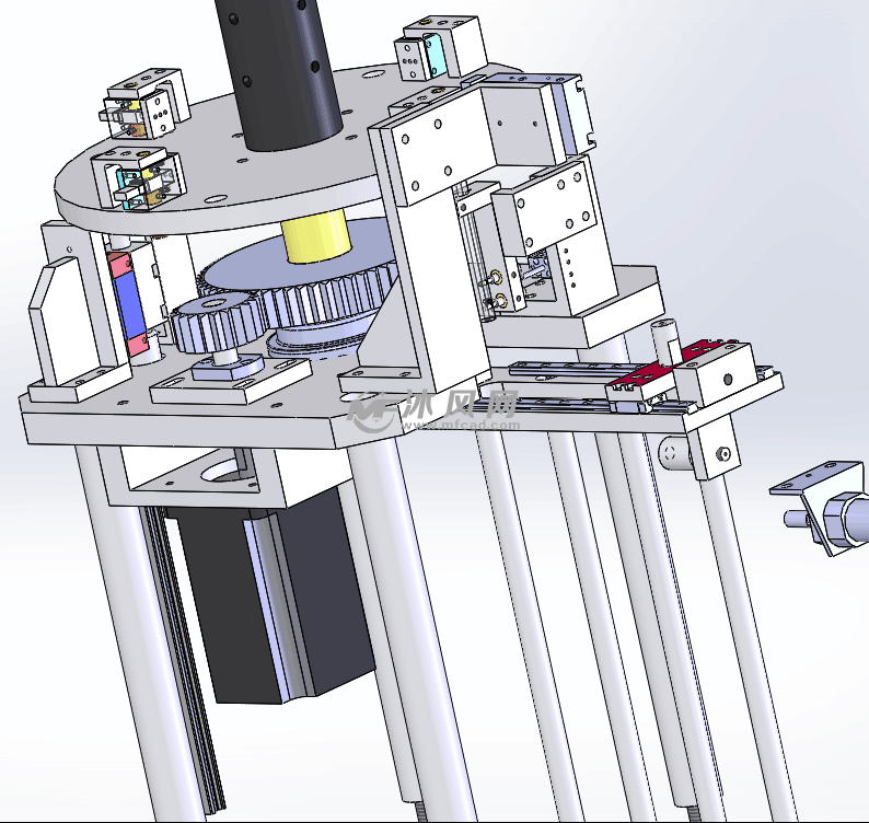 步进电机带旋转盘结构设计图 - solidworks机械