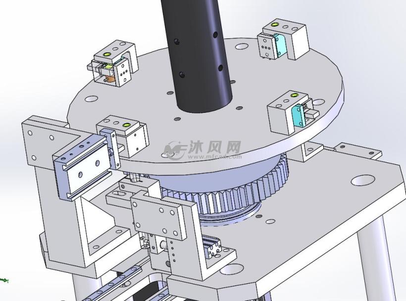 步进电机带旋转盘结构设计图