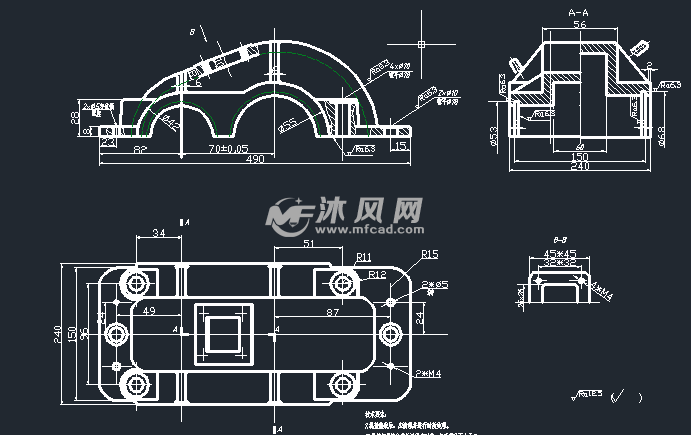 CAD零件 - AutoCAD减速机械设备图纸下载