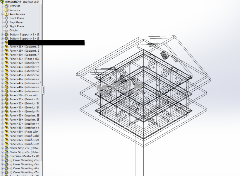 森林鸟巢设计 - solidworks生活用品类模型下载 - 沐风图纸