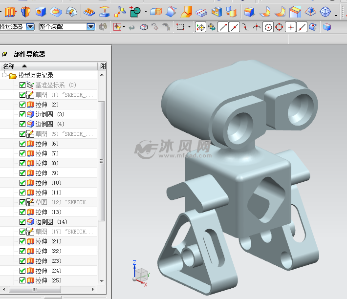 简单机器人 - ug玩具公仔类模型下载 - 沐风图纸