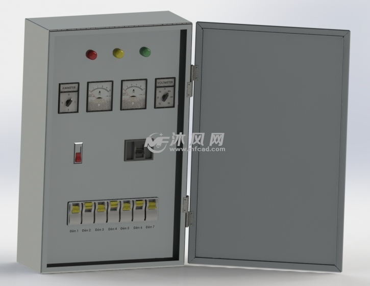 电柜箱(内有开关,电表) - solidworks机械设备模