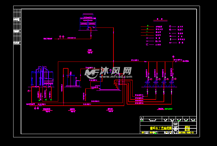 600th冷冻循环水装置图纸循环水工艺流程图