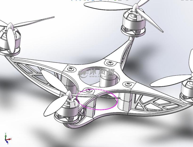 solidworks设计的四旋翼无人机
