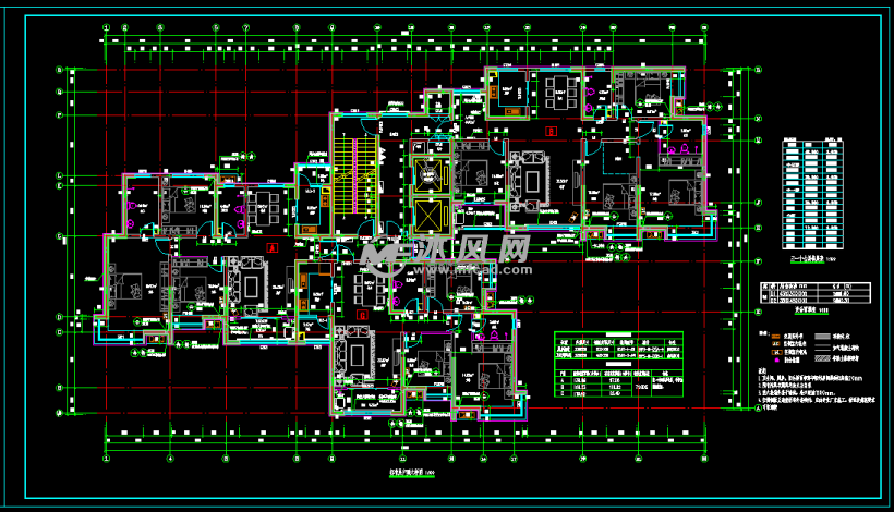 寒冷地区17层塔式高层住宅建筑施工图(按201