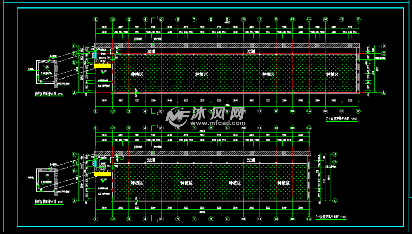 某地区蔬菜大棚温室建筑结构设计施工图建筑平面