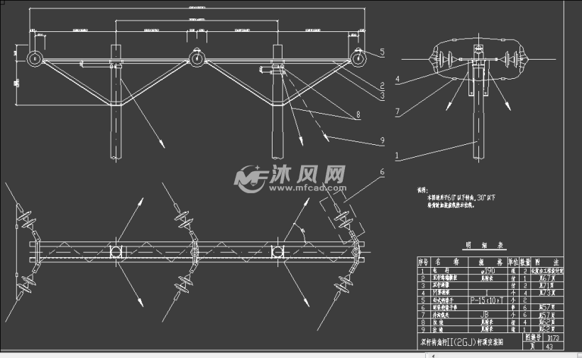 双杆转角杆ii(2gj)杆顶安装图