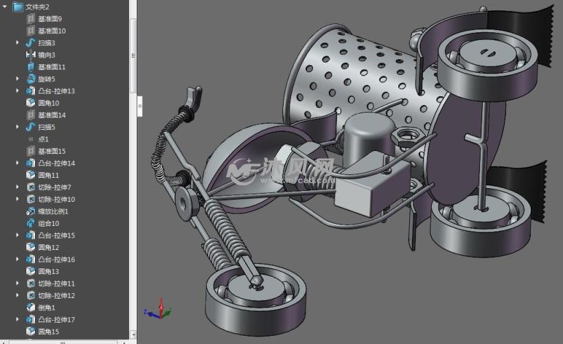 花样笔筒模型 - solidworks办公用品模型下载 - 沐风