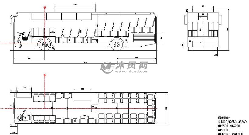 客车车身布置座椅布置图纸