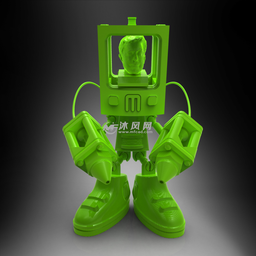 3D打印机器人 - solidworks玩具公仔类模型下载