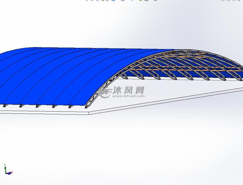 大型厂房钢结构顶棚模型