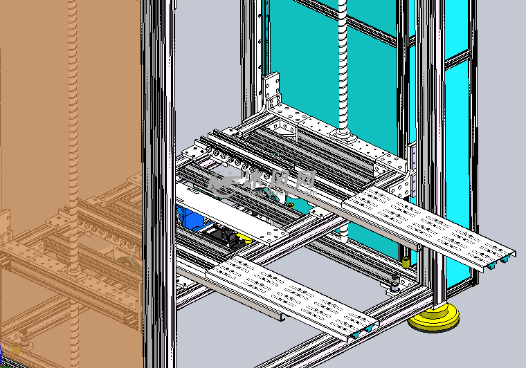 双丝杆升降机 自动伸缩货叉 - solidworks机械设