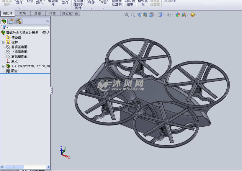 毒蛇号无人机设计模型 - solidworks军工用品模