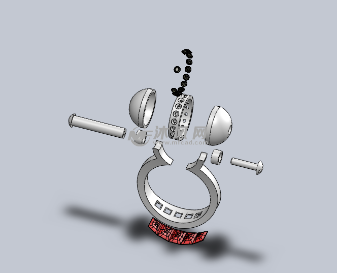 非主流佩戴的创意戒指设计模型 - solidworks生