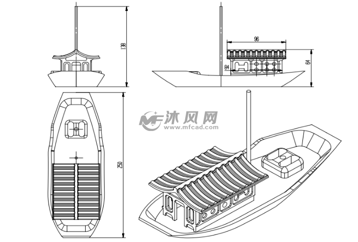 小船的模型 - ug小五金模型下载 - 沐风图纸