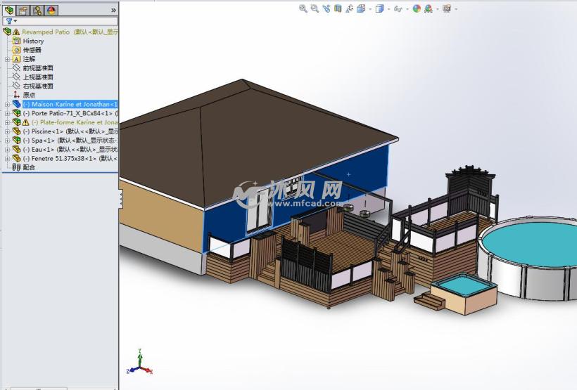 日式木结构建筑别墅模型 - solidworks园林建筑模型