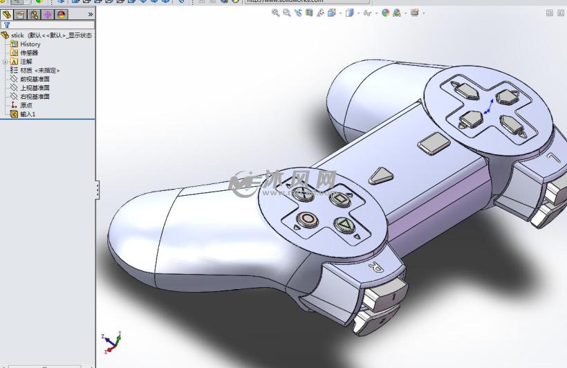 PS游戏手柄 - solidworks办公用品模型下载