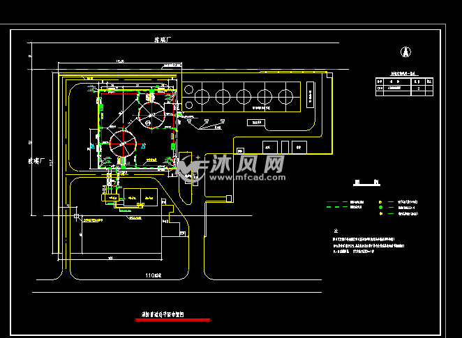 10000立方米油库消防消防管道总平面布置图