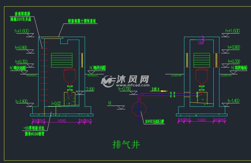 各种截污井室图纸排气井