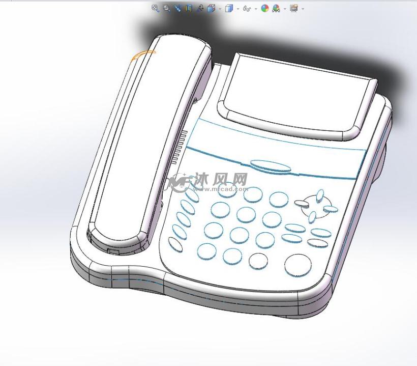 按键老式电话机座机模型 - solidworks通讯工具