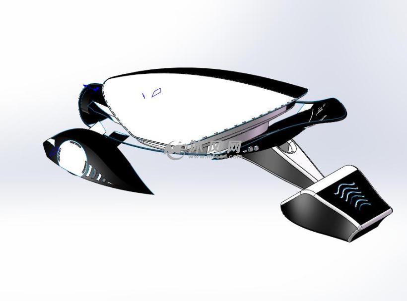 未来科幻交通跑车小轿车模型 - solidworks交通