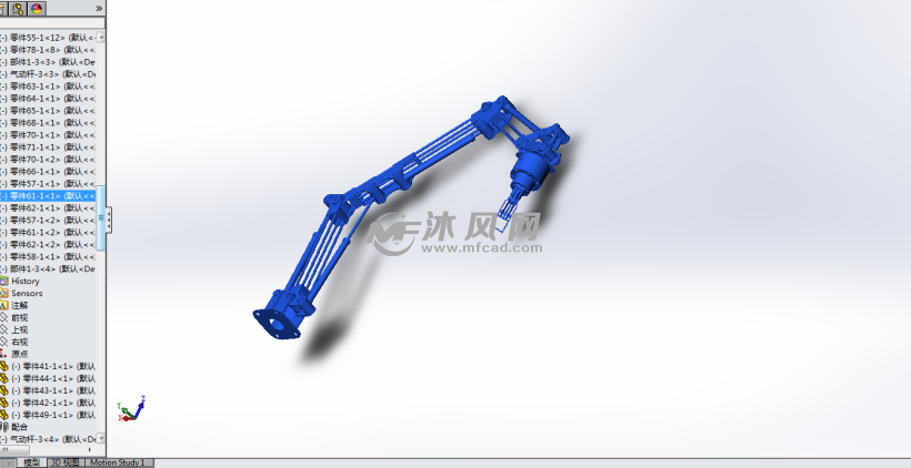 气动机械手臂 solidworks机械设备模型下载 沐风图纸