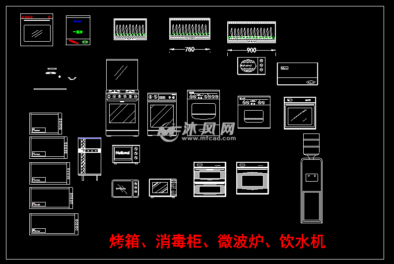 花样橱柜总图 - cad模型下载,家具,家装,三维模