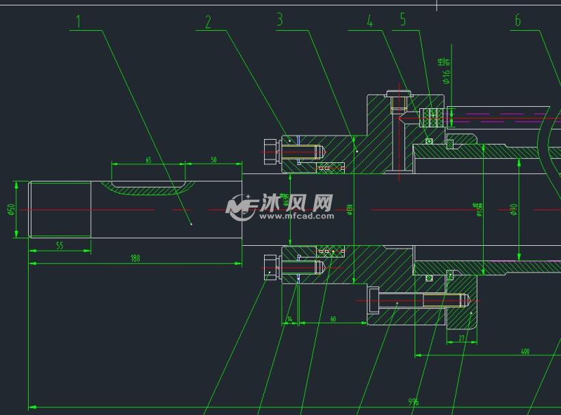 活塞直径为Φ90的液压缸装配图