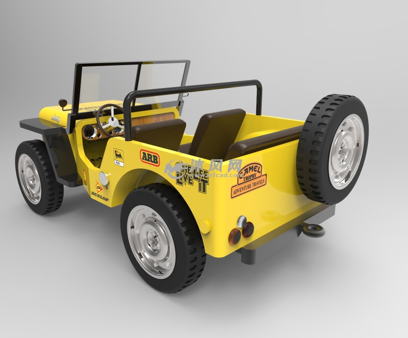 Jeep玩具车模型图 - solidworks玩具公仔类模型
