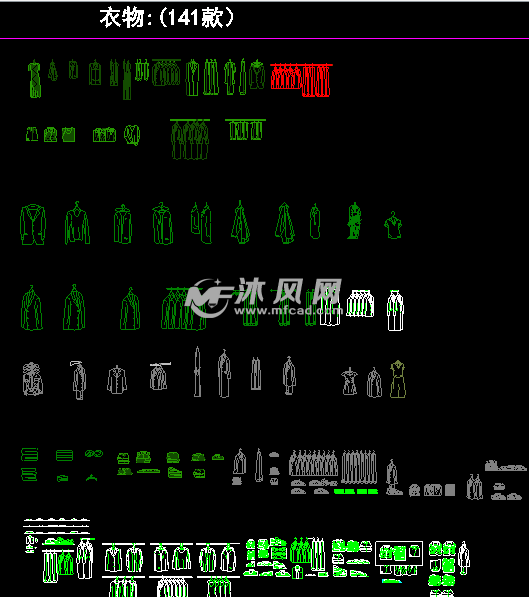 服装衣帽包包等物品CAD模块378款 - 生活用品
