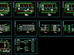 某地室内篮球馆建筑施工图 - cad体育馆建筑图
