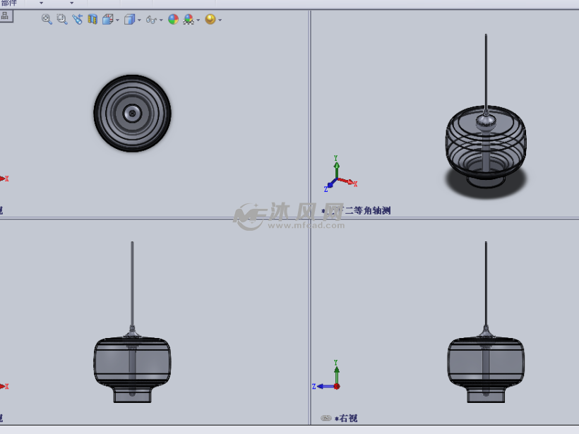 装饰吊灯设计模型三视图