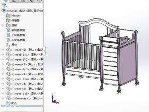 儿童婴儿床三维模型图纸