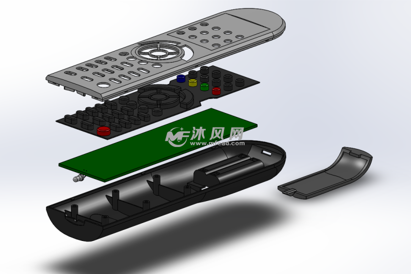 电视遥控器三维设计模型 - solidworks家用电器