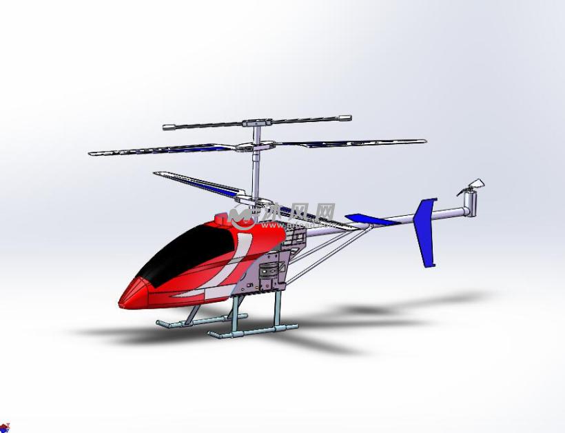 同轴双旋翼遥控直升飞机玩具模型 - solidworks
