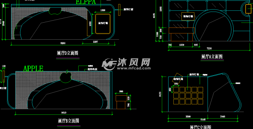 展厅abcd立面图