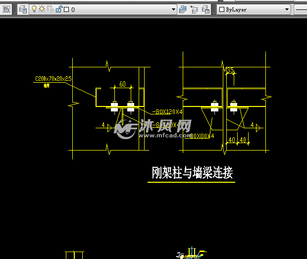抗风柱节点构造详图 - cad详图、图块下载,免费
