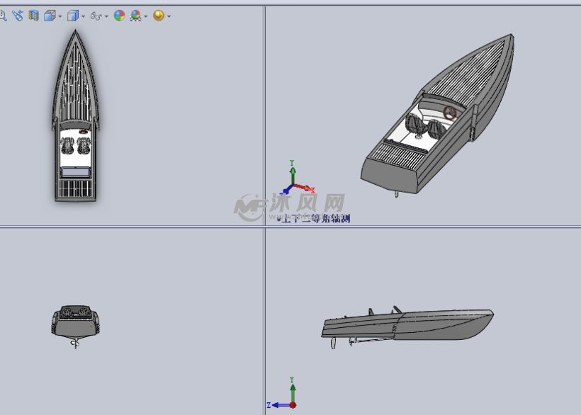 快速的船舶设计模型三视图