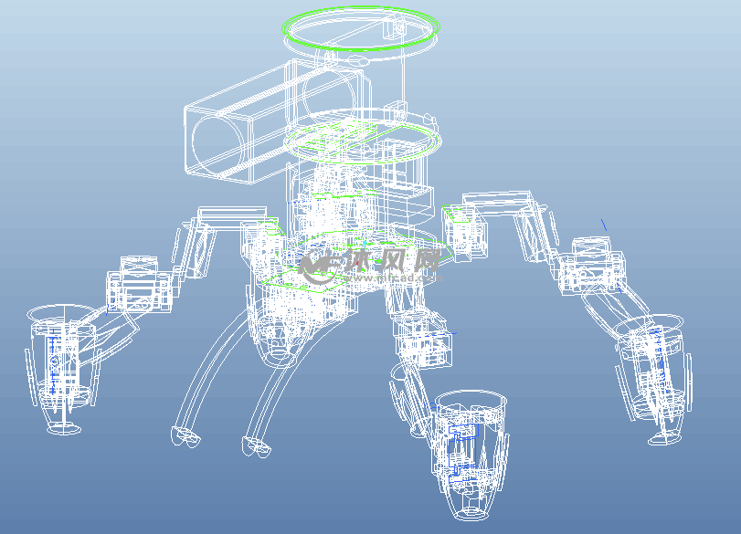 四足坦克机器人 - proe玩具公仔类模型下载 - 沐风图纸