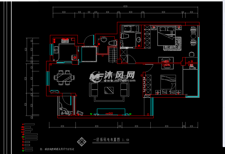 126平方米住宅装修设计图纸(全套包含水电)