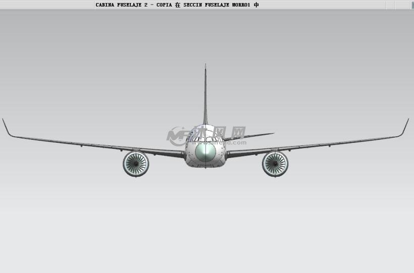 空客公司航空飞机a360飞机模型正视图