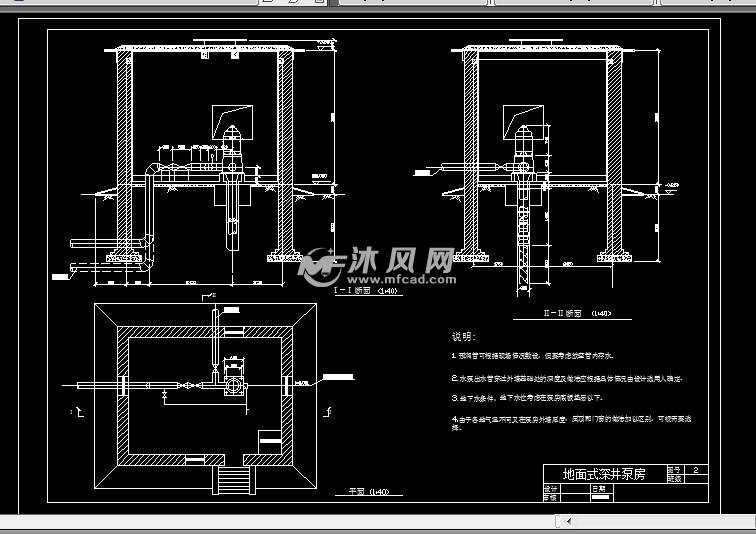 地面式深井泵房设计图纸