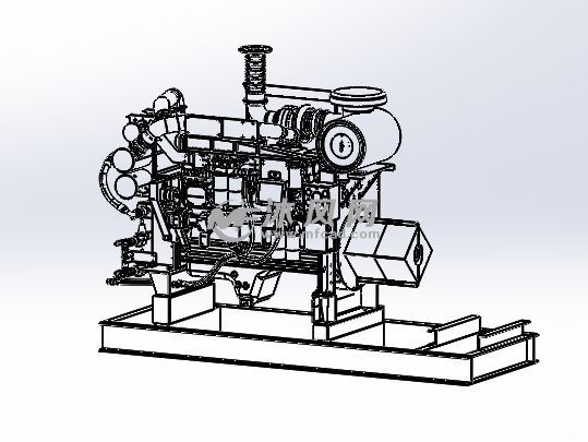 消防车发动机模型 - solidworks机械设备模型下