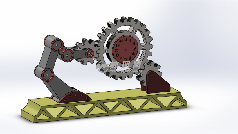 机械齿轮传动时钟(创意)设计模型 - solidworks机械