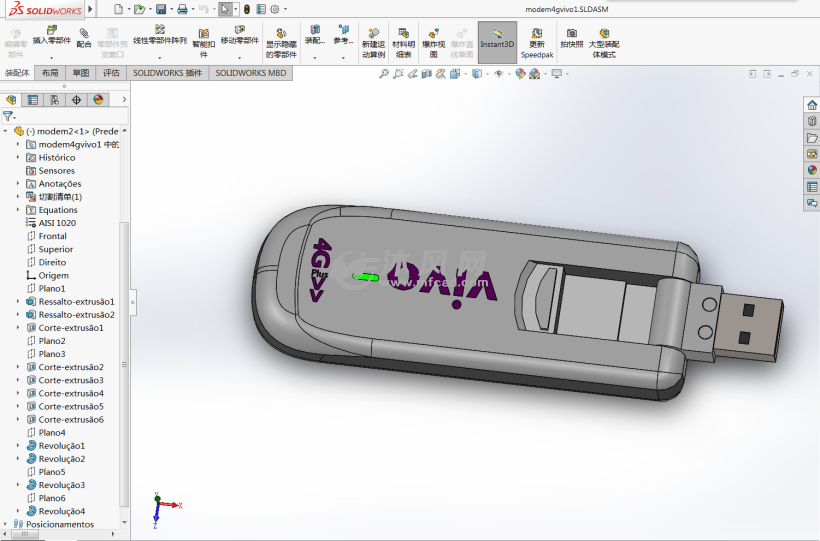 VIVO U盘 - solidworks电脑周边类模型下载 - 沐
