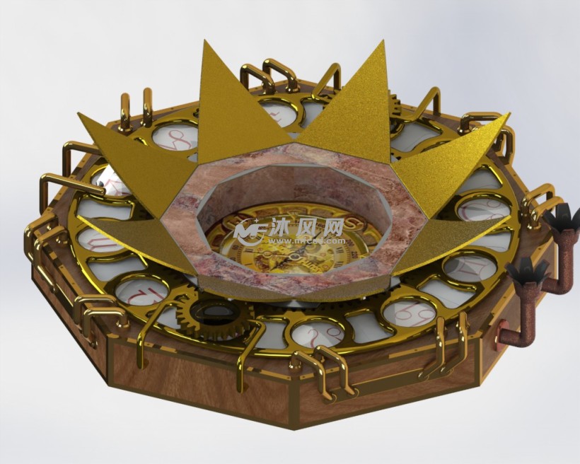 花瓣造型钟表设计 - solidworks办公用品模型下