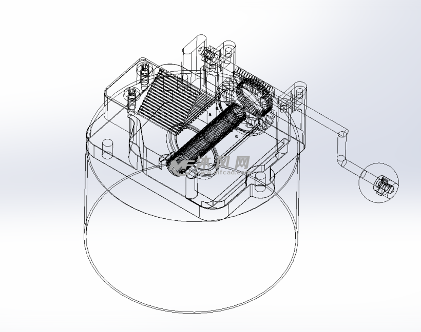 手动旋转八音盒模型 - solidworks机械设备模型